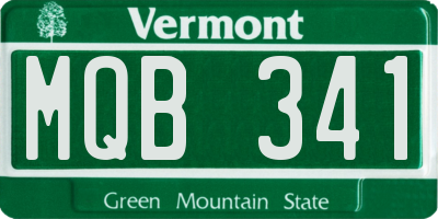 VT license plate MQB341