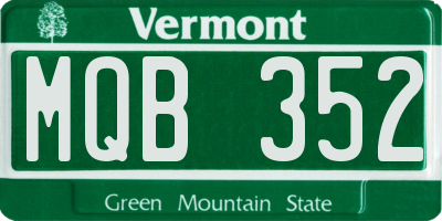 VT license plate MQB352