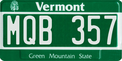 VT license plate MQB357