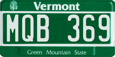 VT license plate MQB369
