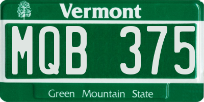 VT license plate MQB375