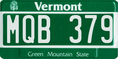VT license plate MQB379