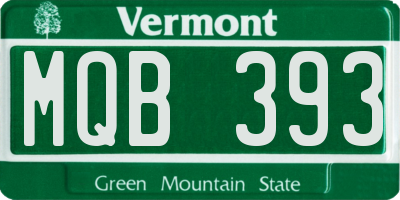 VT license plate MQB393