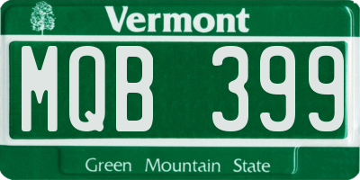 VT license plate MQB399