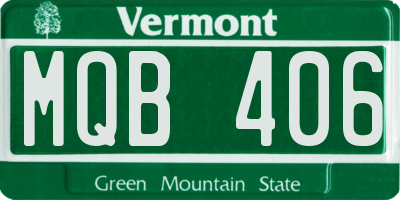 VT license plate MQB406