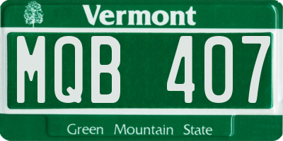 VT license plate MQB407