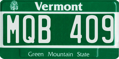 VT license plate MQB409