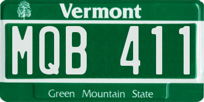 VT license plate MQB411