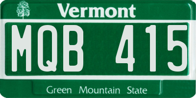 VT license plate MQB415