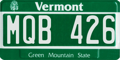 VT license plate MQB426