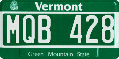 VT license plate MQB428