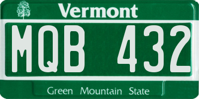 VT license plate MQB432