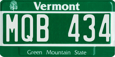VT license plate MQB434