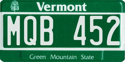 VT license plate MQB452