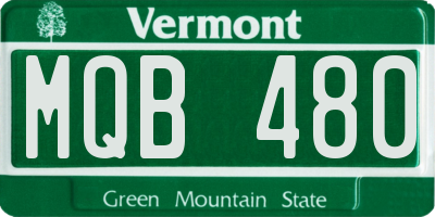 VT license plate MQB480