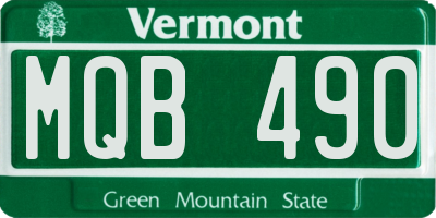VT license plate MQB490