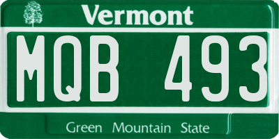VT license plate MQB493