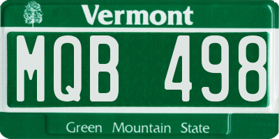 VT license plate MQB498