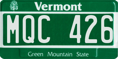 VT license plate MQC426
