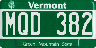 VT license plate MQD382
