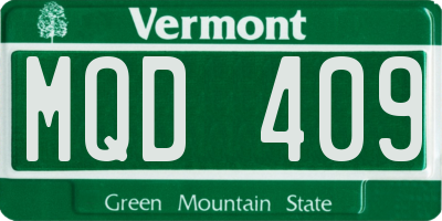 VT license plate MQD409