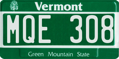 VT license plate MQE308