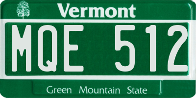 VT license plate MQE512