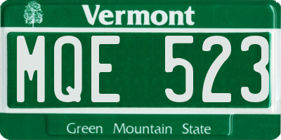 VT license plate MQE523