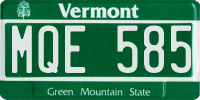 VT license plate MQE585