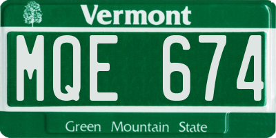 VT license plate MQE674