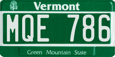 VT license plate MQE786