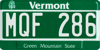 VT license plate MQF286