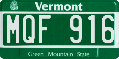 VT license plate MQF916