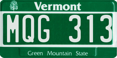 VT license plate MQG313