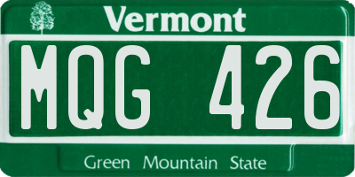 VT license plate MQG426
