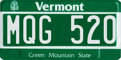 VT license plate MQG520