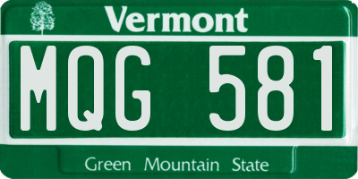 VT license plate MQG581