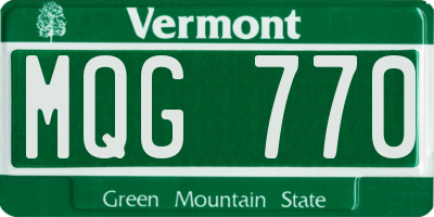 VT license plate MQG770