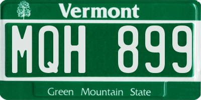 VT license plate MQH899