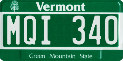 VT license plate MQI340