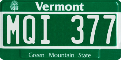 VT license plate MQI377