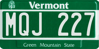 VT license plate MQJ227