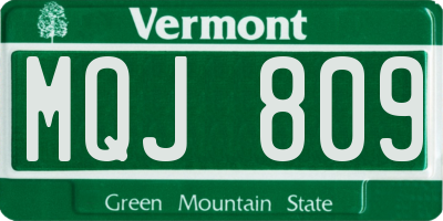 VT license plate MQJ809