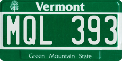VT license plate MQL393