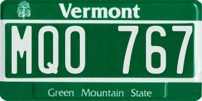 VT license plate MQO767