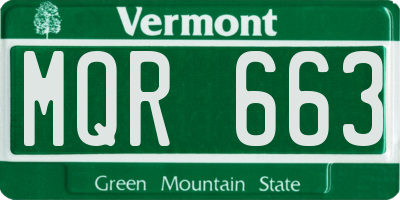 VT license plate MQR663