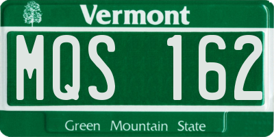 VT license plate MQS162