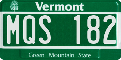 VT license plate MQS182