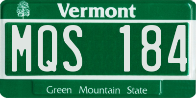 VT license plate MQS184