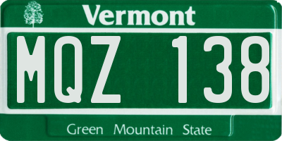 VT license plate MQZ138
